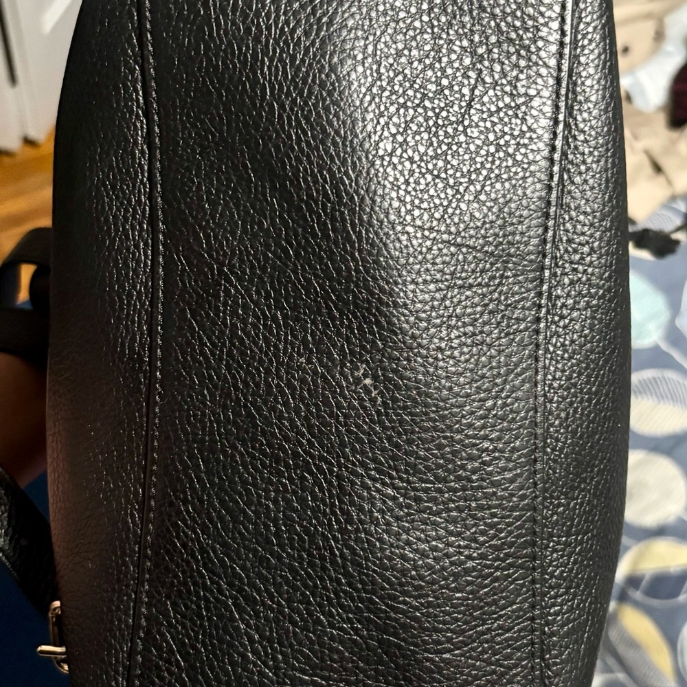 Coach Black Dalmatian Print Leather Backpack - Picture 14 of 15
